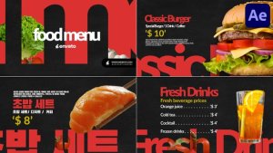Videohive Food Menu for After Effects Openers template preview
