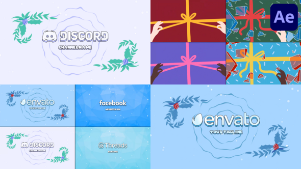 Videohive Christmas Gift Unboxing Logo Opener Pack | After Effects Logo Stings template preview
