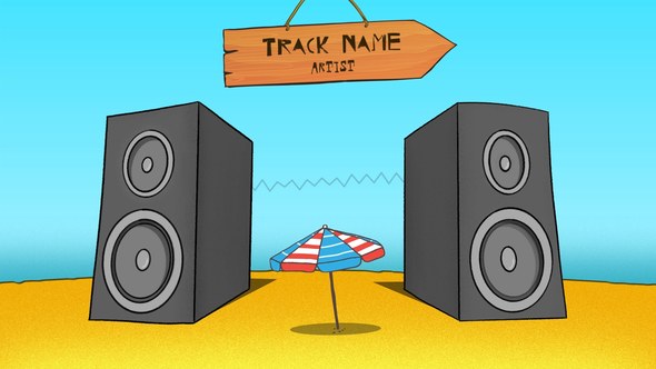 Videohive Summer Beach Music Visualizer Logo Stings template preview