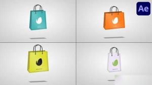 Videohive 3D Animated Shopping Bags for After Effects Logo Stings template preview
