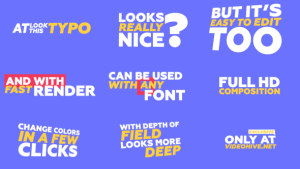 Kinetic Typography & Trantisions Pack Video Displays template preview