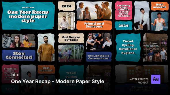 Videohive Intro/Opening - One Year Recap Modern Paper Style After Effects Project Files Openers template preview