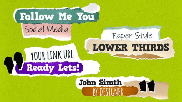 Videohive Paper Lower Thirds Titles 55413641 Titles template preview