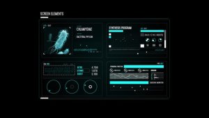 Videohive HUD Screen Bacterial Scan Infographics template preview