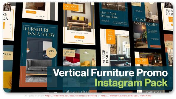 Videohive Vertical Furniture Promo - Instagram Pack Openers template preview