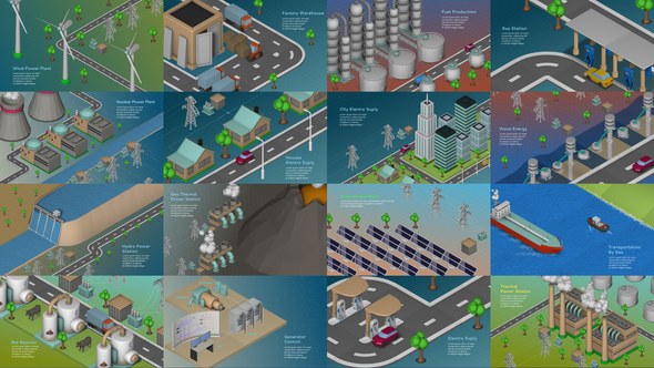 Videohive Energy And Industry Scenes And Elements Elements template preview
