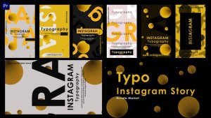 Typographic Instagram Stories Premiere Pro template preview