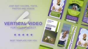 Videohive Instagram Vertical Stories Green Violet Product Promo template preview