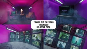 Videohive Tunnel Old Tv Promo Video Displays template preview