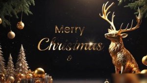 Videohive Elegant Merry Christmas and New Year Wishes 3D slideshow Video Displays template preview