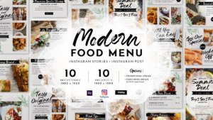 Videohive Modern Food Menu Instagram Stories Product Promo template preview