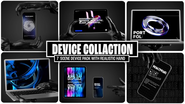 Videohive Hand Multi Device Mockup вЂ“ Realistic Device Presentation Kit Product Promo template preview