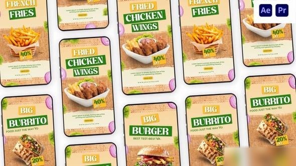 Videohive Food Promo Instagram Story Elements template preview