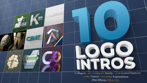 Videohive 10 Cinematic 3D Logo Intros Pack Logo Stings template preview