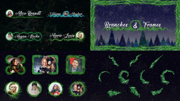 Christmas Branches And Vignettes | After Effects Video Displays template preview