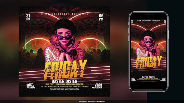 Videohive Night Club Flyer v14 Openers template preview