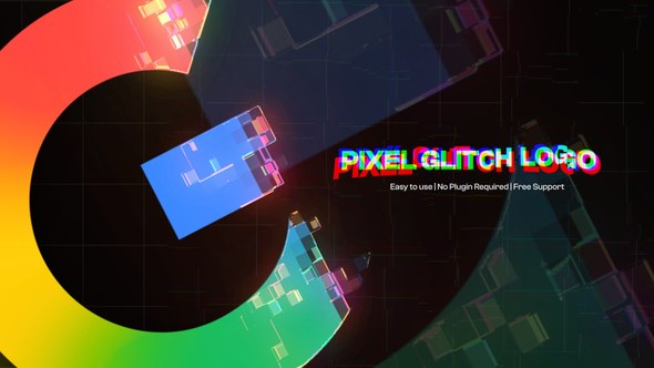 Videohive Pixel Glitch Logo Reveal Logo Stings template preview