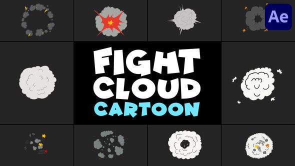 Videohive Fight Cloud Cartoon | After Effects Elements template preview