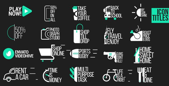 Icon Titles Video Displays template preview