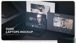 Videohive Dark Laptops Mockup - Website Promo Openers template preview