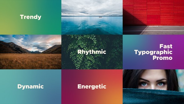 Fast Typographic Promo Video Displays template preview