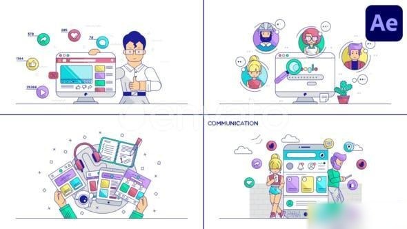 Videohive Gadgets Analytics And Smm Explainers for After Effects Openers template preview