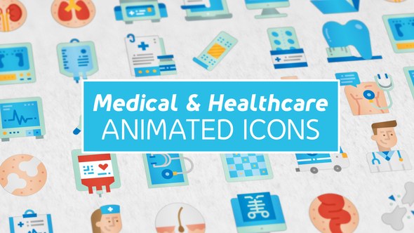 Medical & Healthcare Icons Video Displays template preview