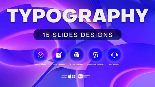 Videohive 15 Typography Slides Titles template preview