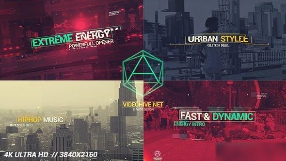 Videohive Modern Dynamic Glitch Intro Openers template preview