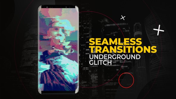 Videohive Vertical Underground Glitch Transitions | After Effects Elements template preview
