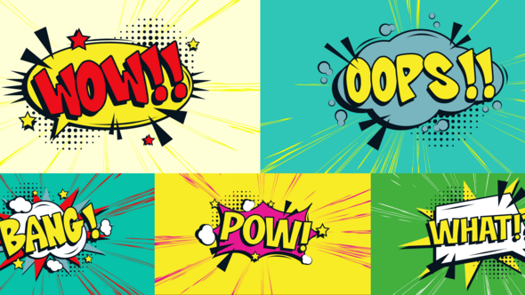 Comic Text Bubbles After Effect Elements template preview