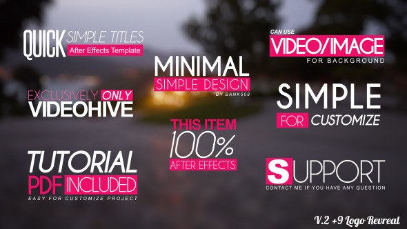 Quick Simple Title Openers Video Displays template preview