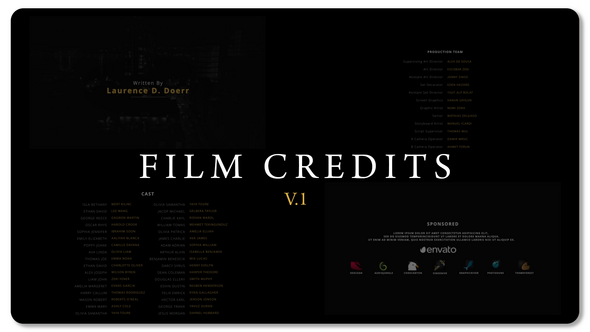 Videohive Film Credits V1 Elements template preview
