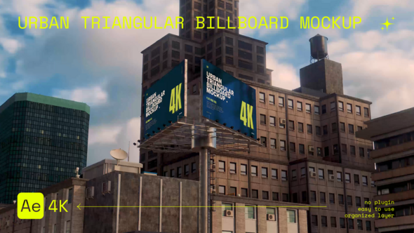 Videohive Urban Triangular Billboard Mockup Broadcast-packages template preview