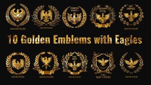 Videohive 10 Golden Emblems with Eagles Openers template preview