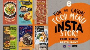 Videohive Fun Casual Food Menu Instagram Stories Product Promo template preview