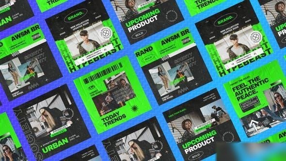 Videohive Dynamic Urban Instagram Posts Openers template preview