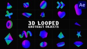 Videohive 3D Looped Abstract Objects for After Effects Elements template preview