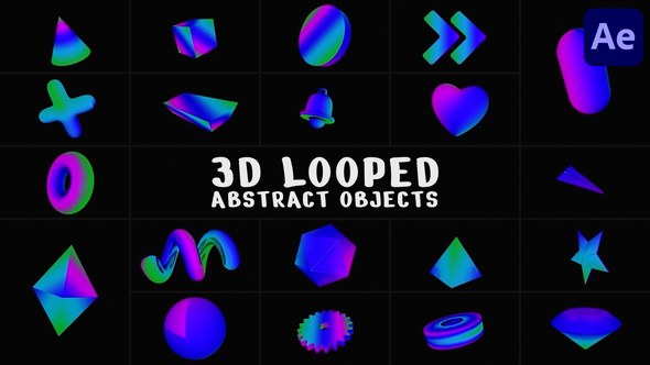 Videohive 3D Looped Abstract Objects for After Effects Elements template preview