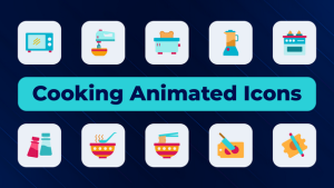 Videohive Cooking Animated Icons Elements template preview
