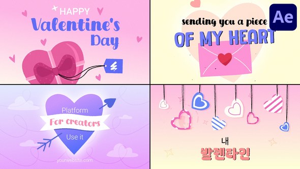 Videohive Valentines Typography for After Effects Titles template preview