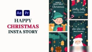 Videohive Merry Christmas With best wishes Instagram Stories Openers template preview