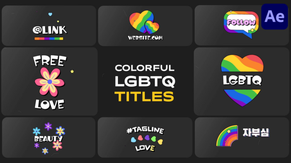 Videohive Colorful LGBTQ Titles for After Effects Titles template preview