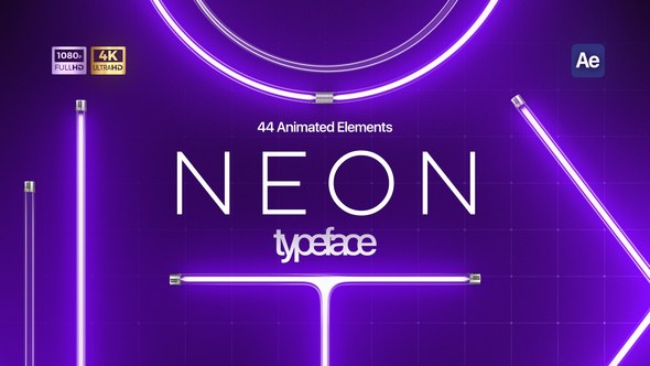 Videohive Neon Typeface Elements template preview