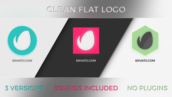 Videohive Clean Flat Logo 3 in 1 Logo Stings template preview