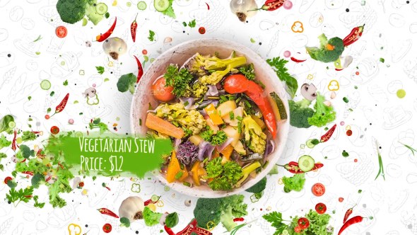 Videohive Vegetarian Food Menu Product Promo template preview