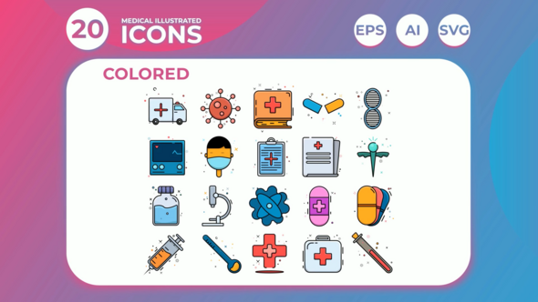 Videohive Medical Illustrated Icons Animation 01 | After Effects Elements template preview