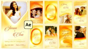 Videohive Gold Wedding Invatation Stories Reels Video Displays template preview