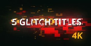 Videohive 5 Glitch Cyberpunk Titles Titles template preview