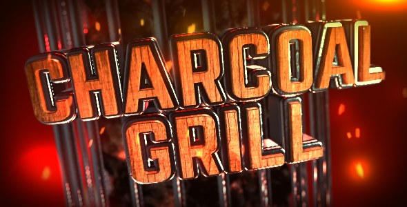 Charcoal Grill Logo Reveal Video Displays template preview